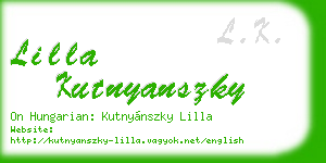 lilla kutnyanszky business card